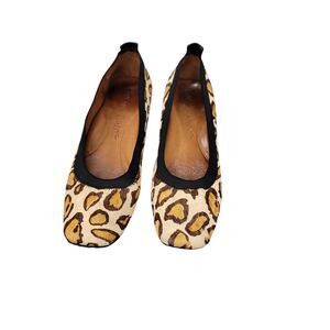Gentle Souls Leopard Print CALFSKIN Mini Wedge shoe SIZE 8.5 M
